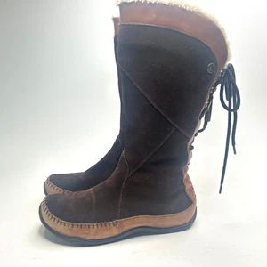 The North Face Women’s Brown Suede Primaloft Janey Moccasin Boots - sz 7.5 - Picture 1 of 10