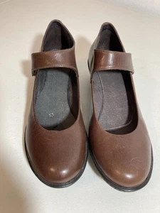 Dansko Jenna Shoes Womens Size 38 Brown Leather Ankle Strap Casual Comfort Wedge - Picture 1 of 13