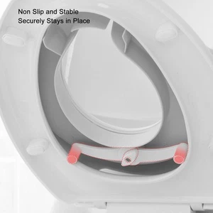 Kids Potty Training Toilet Seat Soft Cushion Toddler Toilet Seat With Handles - Picture 1 of 24