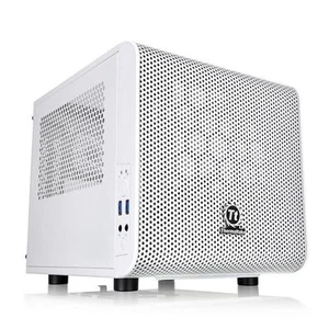 Thermaltake Core V1 Mini-ITX Gaming-Gehäuse Snow Edition Weiß Fenster Lüfter - Bild 1 von 6