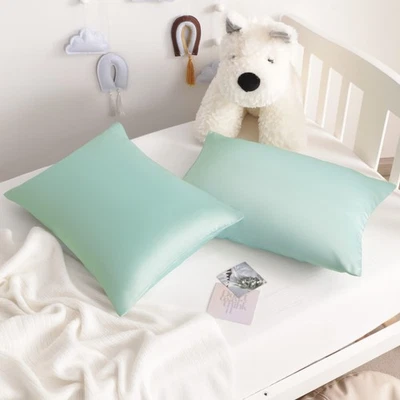Ultra Soft Silk Satin Toddler Pillowcases - 2 Pack, 13x18 Inch, Machine Washable - Image 1 of 4