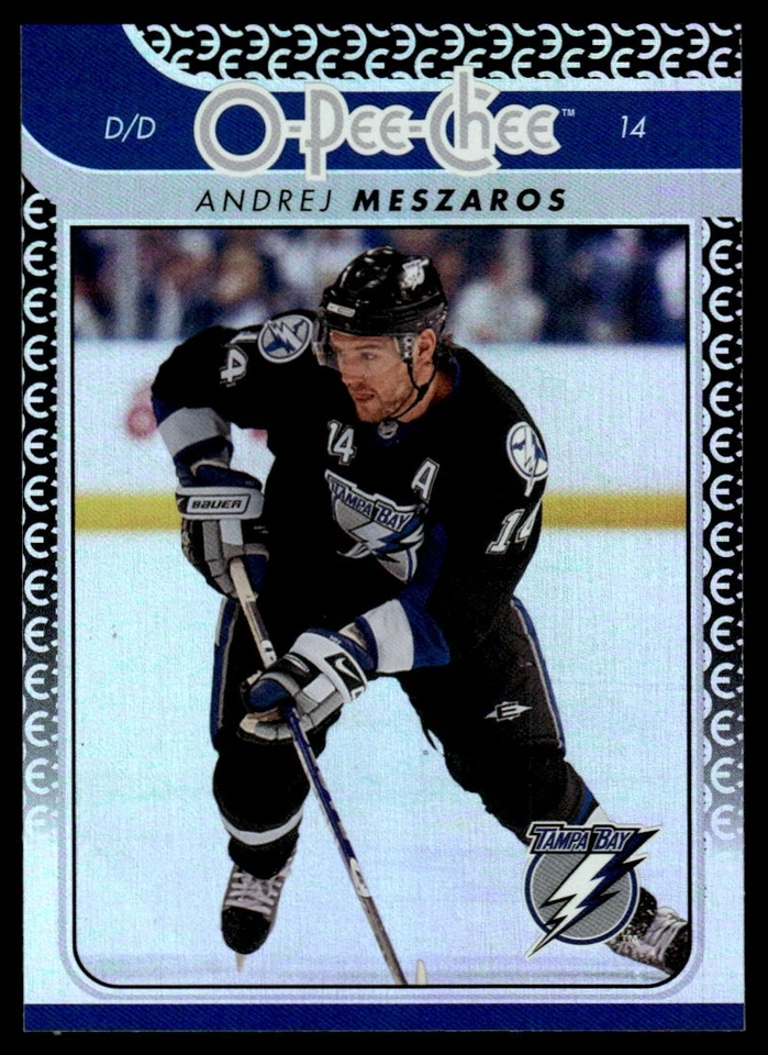 2009-10 O-Pee-Chee RAINBOW FOIL Andrej Meszaros Tampa Bay Lightning #16 - Image 1 of 2