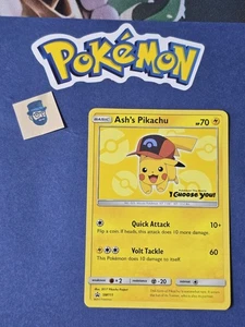 Ash's Pikachu SM111 - Sun & Moon - Black Star Promo NM - Picture 1 of 3