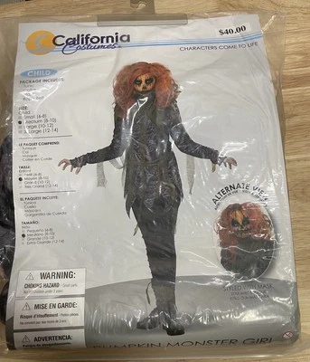 Brand New Pumpkin Monster Girl Child Halloween Costume Medium Age 8-10 - Image 1 of 4