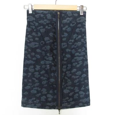 Falda vaquera LANVIN hasta la rodilla ajustada jacquard talla 34 índigo mujer USADA Foto 1 de 4