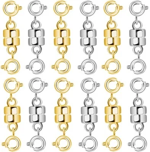 Double Magnetic Necklace Clasp, 12PCS Strong Clasps for gold, silver - Picture 1 of 7