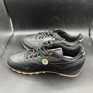 Reebok Classic Black Sneakers CN6820 Chicago Blackhawks Custom Size 12 - Picture 1 of 13