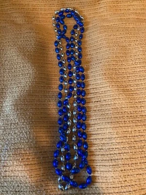 Collares con cuentas American Footballs, juego de 3, tono azul-dorado, 17,25-19 pulgadas Foto 1 de 4