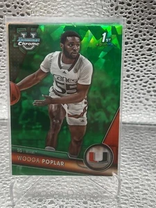 2023-24 Bowman Chrome Sapphire U Green REFRACTOR /99 Wooga Poplar U Miami - Picture 1 of 1