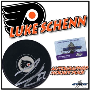 LUKE SCHENN Signed PHILADELPHIA FLYERS Hockey Puck w/COA - Picture 1 of 1