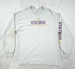 Camiseta gris manga larga del equipo de fútbol americano de los Vikings NFL Apparel M - Imagen 1 de 10