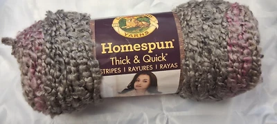 Lion Brand Homespun Thick & Quick Yarn Greystone Stripes 8oz #6 Super Bulky-NEW - Image 1 of 4