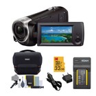 Sony Hd Handycam Camcorder Black With 32Gb Microsd Card And Accessory Bundle