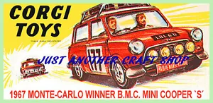 Corgi Toys 339 Mini Cooper Monte Carlo Poster Leaflet Advert 1967 Shop Sign - Picture 1 of 1