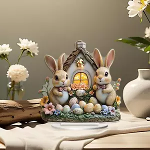 Acrylic Bunny Table Decoration Easter Decor for Home Display Shelf Holiday - Picture 1 of 6