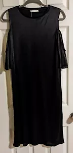 Abito Zara Trafaluc Nero S Spalla Fredda Lucido Manica Corta Versatile - Foto 1 di 5