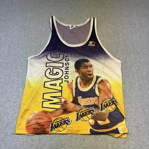 Vintage AOP 90s Starter Magic Johnson LA Lakers Tank Top Jersey USA Large - Picture 1 of 5