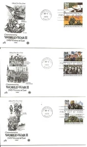 US Scott #2981A-J, First Day Covers 9/2/95 Honolulu Pairs World War II - Picture 1 of 2
