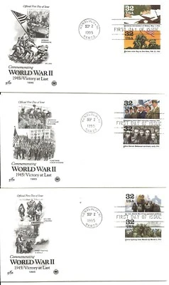 US Scott #2981A-J, First Day Covers 9/2/95 Honolulu Pairs World War II - Image 1 of 2