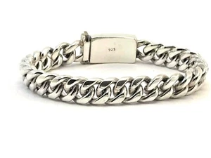 925 Sterling Silver Curb Chain Bracelet. 54 grams, 6.9"/17.5 cm - Picture 1 of 12