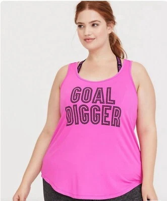 Camiseta sin mangas Torrid deportiva rosa excavadora de porteros camiseta sin mangas activa talla 2 Foto 1 de 4
