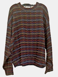 Vintage Jhane Barnes Colorful Wool Blend Knit Sweater XXL R3-O10 - Picture 1 of 6