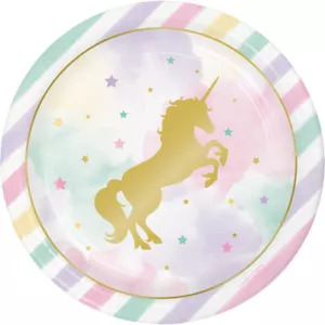 Unicorn Sparkle Party Supplies Dinner Plates 8 Pack Girl Birthday Tableware - Picture 1 of 1