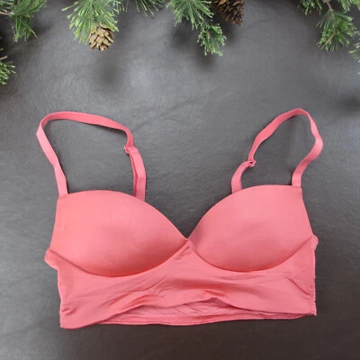 Sujetador Victoria's Secret Talla XS Naranja Inalámbrico Acolchado Pullover Foto 1 de 4