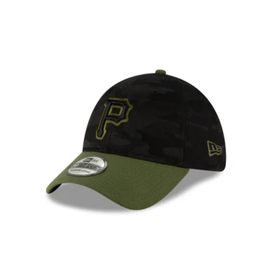 Chapéu Pittsburgh Pirates New Era preto camuflado equipe clássica 39Thirty ajuste flexível - Imagem 1 de 4
