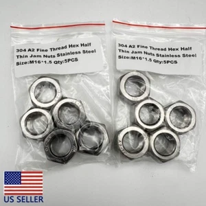 5PCS M16*1.5 304 Stainless Steel Hex Machine Screw Nuts - Picture 1 of 2