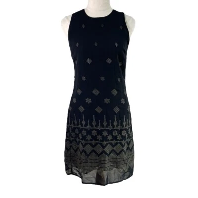 Vestido Vintage Backstage Para Mujer XS/S Negro Estampado Lentejuelas Sin Mangas Sábana Ajustada Foto 1 de 4