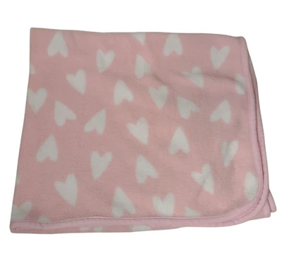 Pink Heart Baby Blanket Messages From Sandra Magsamen White Fleece 2008 - Image 1 of 4