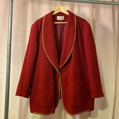 Chaqueta Borgoña Talla Grande Años 80 90 Puntada Manta 2XL 3XL 4XL Foto 1 de 4