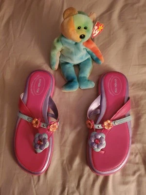 Sandalias Stride Rite para niña "Ivy" flores rojas/verdes 2M  Foto 1 de 4