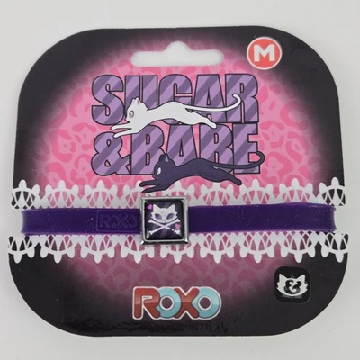 Roxo Sugar & Babe Charm & Medium Purple Silicone Bracelet Cat & Crossbones Foto 1 de 3