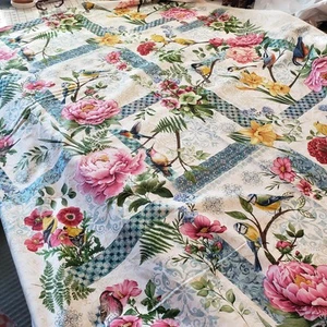 Garden Symphony by Jan Mott, garden birds, florals 100% cotton fabric - Picture 1 of 3