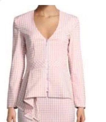 Женская розовая куртка Nanette Lepore Grand Hotel Asymmetric Peplum размер 12 - Изображение 1 из 4