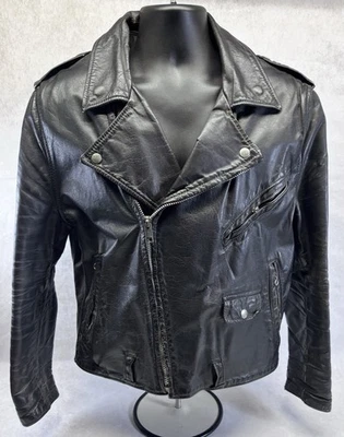 Chaqueta de Motocicleta Montgomery Ward Vintage Años 70 Envejecida Dañada Talla Mediana Como Está Foto 1 de 4
