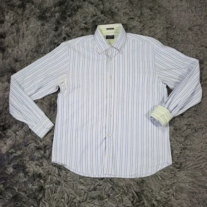 Paul & Shark Yachting Shirt Mens Medium Blue Stripe Button Down Made in Italy - Picture 1 of 17