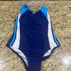 Speedo Infinity Splice One Piece Swimsuit, Girls Size 10 Deep Water NEW w/o tags - Picture 1 of 8