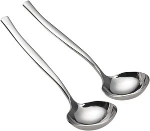 Gravy Soup Spoon 2 Piece Stainless Steel Gravy Ladle Soup Small Ladle Soup Spoon - Picture 1 of 12