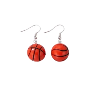 Orecchini 3D divertenti pallacanestro sport pendenti gancio - nuovi - Foto 1 di 2
