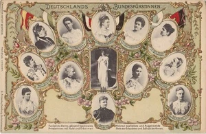 Postal Deutschlands Bundesfurstinnen árbol genealógico realeza alemana indiviso - Imagen 1 de 2