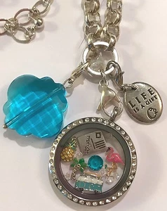 ❤️AUTHENTIC ORIGAMI OWL ~ AWAY VACAY I'LL WRITE LOCKET CHAIN CHARMS & DANGLES❤️ - Picture 1 of 7