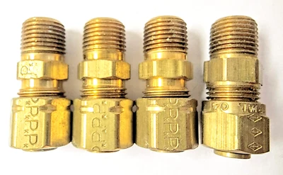 BRASS ADAPTERS (LOT OF 4) 1/4" COMPRESSION TO 1/8" NPT - Image 1 of 4
