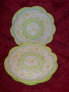 4 Temptations Old World Lime Green 7.75" SALAD Plates Never Used! - Picture 1 of 4
