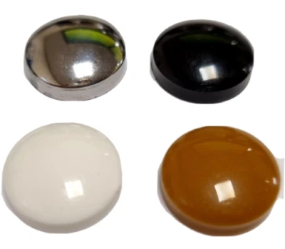 FORGEFIX Plastic Screw Cap Cover Dome 2 Piece WHITE BLACK BROWN CHROME Decorative Washer