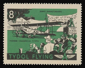 TYDOL FLYING "A" POSTER STAMPS OF 1940 - #8, JENNIE BARNSTORMERS, PIONEER FLYERS - Imagen 1 de 2
