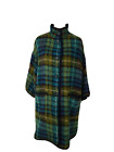 Javier Simorra Navy & Green Check Womens Coat NWT UK10 Small Oversize