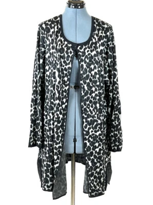 Cárdigan de punto Avenue gris/negro animal print manga larga 26/28 765 Foto 1 de 4